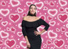 Picture of LYCGS 7X5ft Pink Heart Photo Backdrop 90s Backdrops for Photoshoot Valentine's Day Backdrop Women Men Happy Birthday Photography Background Banner Photo Booth Studio Props X-118