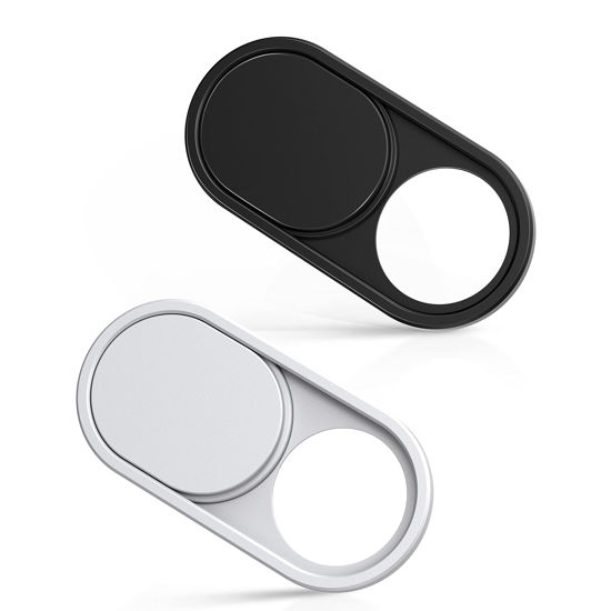 Picture of imluckies Metal Webcam Cover Slide, 0.023 inch Camera Cover for Laptop Computer MacBook Pro/Air iMac iPad Tablet iPhone 8/7 Plus, Echo Show/Spot Web Camera Blocker Privacy Protector [1 Black+1 White]