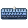 Picture of Colorful Wireless Keyboard with Magnetic Bear, Bluetooth/2.4G Dual Mode, Compact TKL Quiet Membrane Keyboard, Cute Gradient Retro Round Keycaps, Compatible with PC/Laptop/Tablet/Smartphone (Blue)