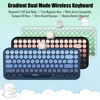 Picture of Colorful Wireless Keyboard with Magnetic Bear, Bluetooth/2.4G Dual Mode, Compact TKL Quiet Membrane Keyboard, Cute Gradient Retro Round Keycaps, Compatible with PC/Laptop/Tablet/Smartphone (Blue)