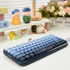 Picture of Colorful Wireless Keyboard with Magnetic Bear, Bluetooth/2.4G Dual Mode, Compact TKL Quiet Membrane Keyboard, Cute Gradient Retro Round Keycaps, Compatible with PC/Laptop/Tablet/Smartphone (Blue)
