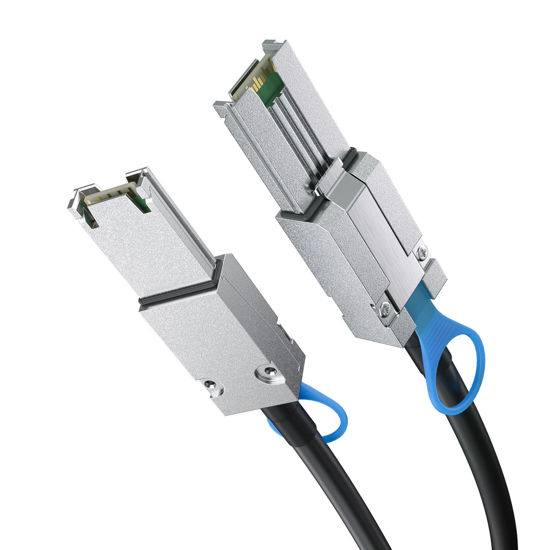 Picture of H!Fiber.com 6G External Mini SAS SFF-8088 to SFF-8088 Cable, 6Gbps External Cable Attached SCSI, 26pin, 100-Ohm Impedance, 1-Meter(3.3ft), 30AWG