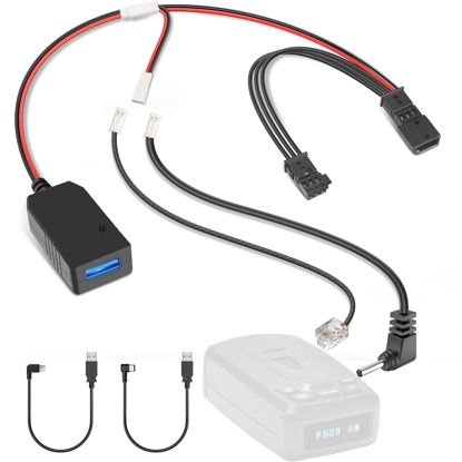 Picture of Gonifeto Radar Detector Power Cord Adapter,(3Pin Type-D) Compatible with Ford F150,Transit,Bronco,Lincoln,Connect to Torainfall Sensor,RJ11 DC3.5 Radar Detectors Charger Cable, Built-in Hidden USB