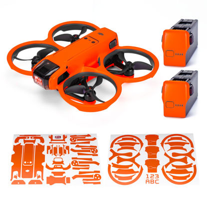 Picture of WRAPGRADE Skin Stickers Compatible with DJI Avata 2 (Neon Orange)