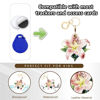 Picture of BORKUANA Leather Keychain Holder Case Compatible with Apple AirTag, Cute Protective Air Tag Cover with Keychain Ring, Anti-Scratch Finder GPS Tracker Case for Wallet Keys(Flower)