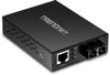 Picture of TRENDnet 100 Base-T to 100 Base-FX Multi-Mode SC Fiber Converter, Standalone, 10/100 Mbps Auto-MDIX Fast Ethernet Port, Fiber Networking up to 2 km (1.25miles), 200 Mbps Switching Capacity, TFC-FMSC