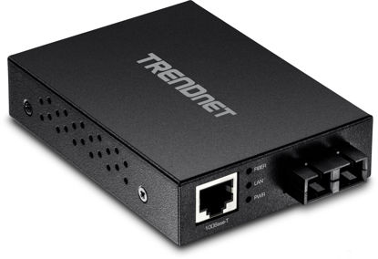 Picture of TRENDnet 100 Base-T to 100 Base-FX Multi-Mode SC Fiber Converter, Standalone, 10/100 Mbps Auto-MDIX Fast Ethernet Port, Fiber Networking up to 2 km (1.25miles), 200 Mbps Switching Capacity, TFC-FMSC