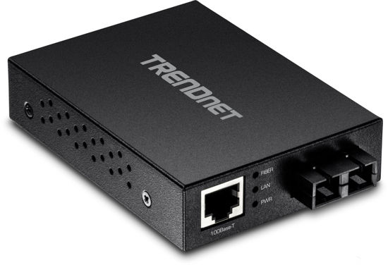 Picture of TRENDnet 100 Base-T to 100 Base-FX Multi-Mode SC Fiber Converter, Standalone, 10/100 Mbps Auto-MDIX Fast Ethernet Port, Fiber Networking up to 2 km (1.25miles), 200 Mbps Switching Capacity, TFC-FMSC