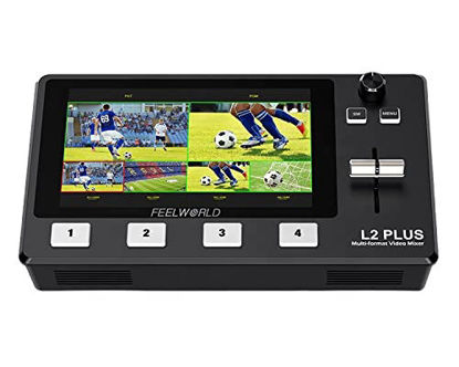 Picture of Feelworld L2 Plus 5.5" LCD Multi-Camera Video Mixer Switcher with Touch Screen PTZ Control Chroma Key USB3.0 for Live Streaming