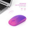 Picture of Unipows Wireless Mouse - 2.4G Slim Portable Computer Mouse with Nano Receiver, Less Noise Mobile Optical Mice for Notebook, PC, Laptop, Computer, Mac (Gradient Purple)