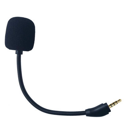 Picture of SPTSSWET Replacement Game Microphone Compatible with HyperX Cloud III/Cloud 3 Wired Wireless Gaming Headset for PC Xbox One PS4 PS5 Detachable Noise Cancelling Microphone,Black
