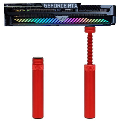 Picture of Aivalas GPU Support Bracket, Graphics Video Card Brace with Height Adjustable, Anti Sag Holder for Universal Graphics Card Sag, GPU Stand with Magnet and Rubber Pad, Red