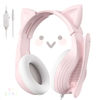 Picture of SENLOO Gaming Headset with Microphone for PS4 Xbox One PS5 Controller, Over Ear Wired Headphones with Mic for PC Computer Mac Laptop and Consoles (Light Pink)