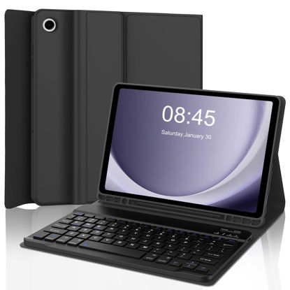 Picture of AMOUOGOEY Keyboard Case for Samsung Galaxy Tab A9 Plus 5G 11 Inch 2023(SM-X210/X216/X218) - Detachable Wireless Bluetooth Keyboard - Folio Smart Cover with S Pen Holder for Galaxy Tab A9+ 11" (Black)