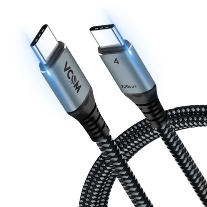 Picture of VCOM USB4 Cable for Thunderbolt 3 Cable 6.6 Ft, 20Gbp Cable with 100W Charging and 84K@60Hz Video,Compatible with Thunderbolt 3 Cable and USB-C,for MacBooks,Hub, Docking, and More