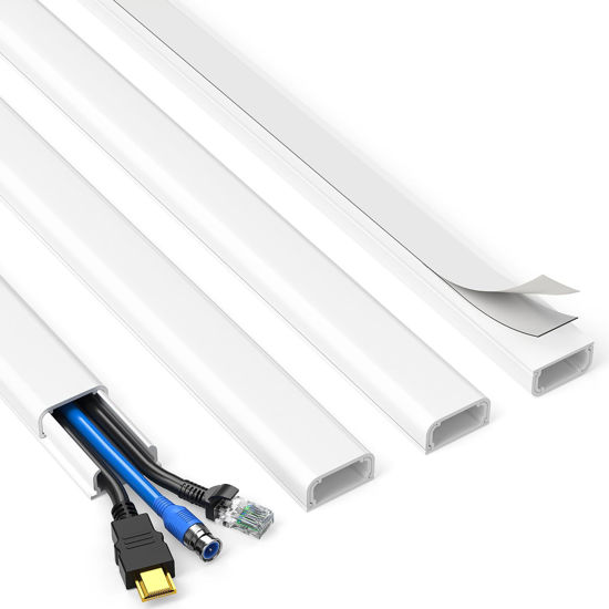 Picture of Delamu Cord Hider, 62.8in Cable Hider, Cord Covers for Wires on Wall, Wire Covers for Cords, Wire Hiders for TV on Wall, Easier Setup Cable Cover Cable Management, 4X L15.7 W0.94 H0.47in