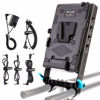 Picture of KOCACKOO V-Mount Lock Battery Plate Power Supply Splitter Adapter with 15mm Rod Clamp + LP-E6 Dummy Battery for BMPCC 4K/6K、DSLR RED Cameras、Camcorders、Canon 5D2/5D3/5D4/6D/6D2/7D/7D2/70D/80D/5DSR