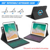 Picture of Keyboard Case for iPad 9.7 inch 5th 6th Generation,360° Rotatable iPad Air 2 Keyboard Case with Pencil Holder(2018/2017/2014),7 Color Backlit Removable Bluetooth Keyboard Smart Folio Cover (Black)