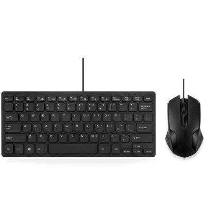 Picture of MCSaite Wired Mini Keyboard and Mouse Combo - with Keyboard Cover USB 60% Keyboard for Windows, PC, Laptop