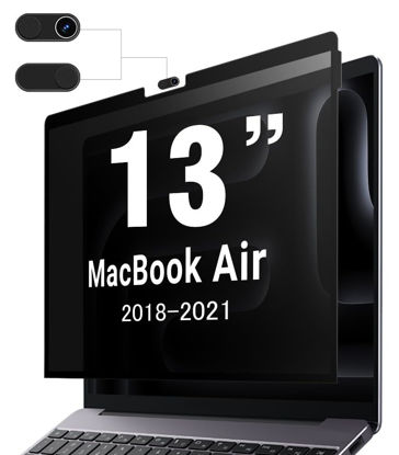 Picture of [2024 New Version] PYS NanoCling Privacy Screen for MacBook Air 13.3 Inch (2018-2021, M1) & MacBook Pro 13" (2016-2022, M1, M2) - Reusable & Removable, 2Pcs Camera Cover Slide, Matte Finish, Case Friendly