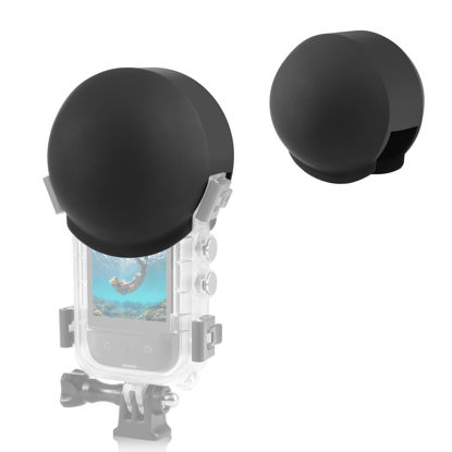 Picture of PULUZ Lens Cap Compatible with Insta360 X3 Camera,Invisible Dive Case Lens Guard Silicone Protective Cover Anti-Scratch Lens Protector Case Accessories (Black)