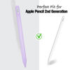 Picture of KELIFANG Silicone Case Sleeve Cover Compatible Apple Pencil 2nd Generation, Protective Skin Holder Grip and 2 Tip Cap Accessories Compatible iPad Pro 11 12.9 inch, Pink+Purple