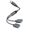 Picture of USB C Male to Dual USB Female Adapter, USB C to USB Splitter, Type C to USB A OTG Adapter, Dual USB Port Hub, Compatible with iPhone 15 Max, MacBook Pro, iPad Air, Surface GO, Xbox One, PS5