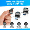 Picture of 90 Degree USB 3.0 Adapter 4 Pack, Up and Down Right Angle USB A Male to Female Connector Converter USB L Shape Extender, Support Charge & Data Sync for PC, Laptop, Mouse, Keyboard, USB A Charger