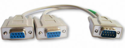Picture of Your Cable Store 1 Foot DB9 9 Pin Serial Port Y Cable 1 Male / 2 Female RS232
