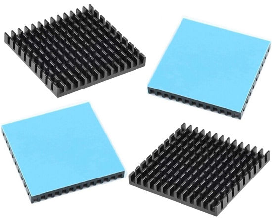 Picture of Easycargo 40mm Heatsink Kit 40mmx40mmx5mm + 3M8810 Thermal Conductive Adhesive Tape, Cooler Aluminium Heat Sink for Cooling 3D Printers Stepper Motor TEC1-12706 Thermoelectric Peltier Cooler 40x40x5mm