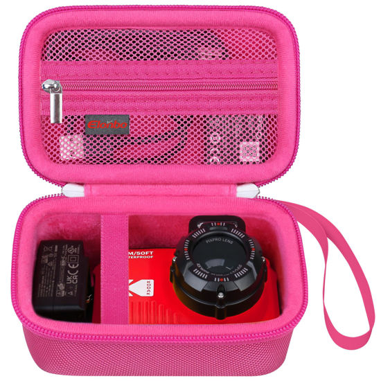 Picture of Elonbo Carrying Case for KODAK PIXPRO WPZ2 Rugged Waterproof Digital Camera, Shockproof WiFi 4K Video Digital Camera Storage Cover Bag, Mesh Pocket fits Battery Charger Memory Card. Raspberry