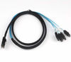 Picture of Reversed Cable Mini SAS 36Pin SFF-8087 Male to 4 SATA 7Pin Female Cable, Mini SAS (Target) to 4 SATA (Host) Cable