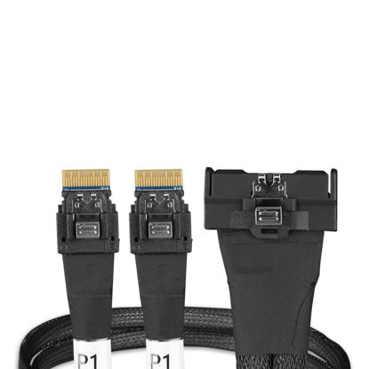 Picture of ICY DOCK MCIO 8i SFF-TA-1016 to 2X SlimSAS 4i SFF-8654 Cable - 0.5M | MB310L-B
