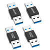 Picture of AGVEE 4 Pack USB-A 3.0 Male to USB-A Male Bidirectional Adapter, USB 3.2 Gen 1 Coupler Extender Extension Converter Connector, Black