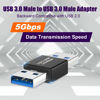 Picture of AGVEE 4 Pack USB-A 3.0 Male to USB-A Male Bidirectional Adapter, USB 3.2 Gen 1 Coupler Extender Extension Converter Connector, Black