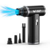 Picture of Smiling Shark Electric Air Duster, 130000 RPM Stepless Speed Cordless Compressed Air Duster Rechargeable Full Body Aluminum Alloy Tiny Air Blower for Keyborad/Computer/BBQ/Car/Camping (J01-BK)