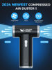 Picture of Smiling Shark Electric Air Duster, 130000 RPM Stepless Speed Cordless Compressed Air Duster Rechargeable Full Body Aluminum Alloy Tiny Air Blower for Keyborad/Computer/BBQ/Car/Camping (J01-BK)