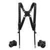 Picture of 4J LEDR Camera Harness,Leather Dual Shoulder Strap for Photographer,Dual Camera Harness for 2 Cameras Carrying for Men&Women,Multi Camera Gear for DSLR/SLR Strap,Quick Release,Small Size,Black