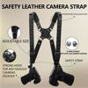 Picture of 4J LEDR Camera Harness,Leather Dual Shoulder Strap for Photographer,Dual Camera Harness for 2 Cameras Carrying for Men&Women,Multi Camera Gear for DSLR/SLR Strap,Quick Release,Small Size,Black
