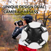 Picture of 4J LEDR Camera Harness,Leather Dual Shoulder Strap for Photographer,Dual Camera Harness for 2 Cameras Carrying for Men&Women,Multi Camera Gear for DSLR/SLR Strap,Quick Release,Small Size,Black