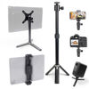 Picture of Kado Metal Portable Monitor Stand Tripod, 2-In-1 Phone/Tablet Clamp Portrait/Landscape, 100x100mm 75x75mm Wall/Arm Mount Adapater Bracket Plate, 360° Ball Head Compact for Projector, Camera and Webcam