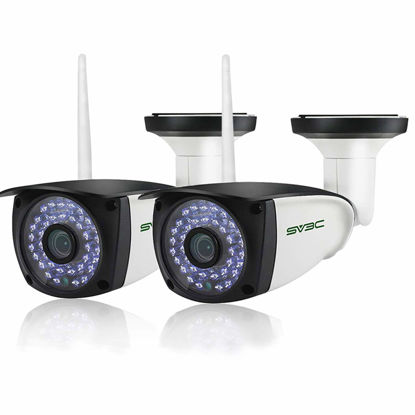 Picture of SV3C WiFi Security Cameras Outdoor, 2 Pack 1080P Two-Way Audio Exterior IP Camera, Outside Surveillance Cam Supports Motion Detection, ONVIF Conformance, IP66 Waterproof, RTSP,Max 128GB SD Card Record