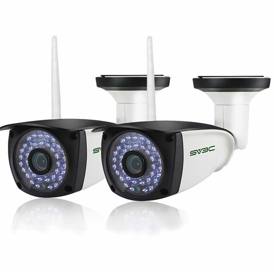 Picture of SV3C WiFi Security Cameras Outdoor, 2 Pack 1080P Two-Way Audio Exterior IP Camera, Outside Surveillance Cam Supports Motion Detection, ONVIF Conformance, IP66 Waterproof, RTSP,Max 128GB SD Card Record