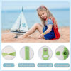 Picture of Kids Waterproof Airtag Bracelet Compatible with Apple AirTag, Hidden Silicon Protective Case for Air Tag GPS Tracker Holder, Adjustable Anti-Lost Watch Band for Toddler Child (Pink & Green)