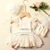 Picture of Ylsteed Newborn Photography Outfits Girl Newborn Photography Props Lace Romper with Headband Newborn Infant Photo Shoot Outfits Girls Photo Props Newborn Girl Photoshoot Outfits-Dress+Hat+Shoes