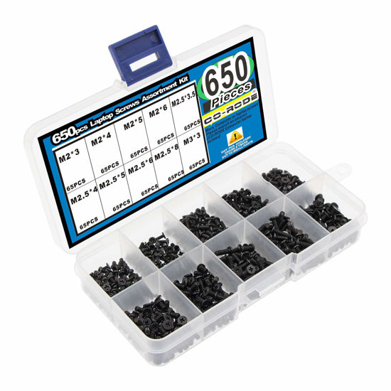 Picture of CO-RODE 650pcs M2 M2.5 M3 Laptop Notebook Computer Screws Kit Set for SSD IBM HP Dell Lenovo Samsung Sony Toshiba Gateway Acer
