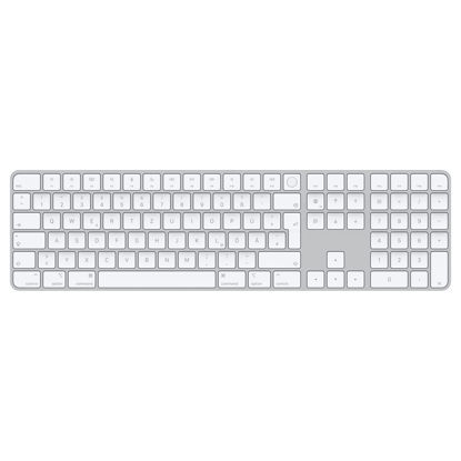 Picture of Apple Magic Keyboard with Touch ID and Numeric Keypad: Wireless, Bluetooth, Rechargeable. Works with Mac Computers with Apple Silicon; German - White Keys