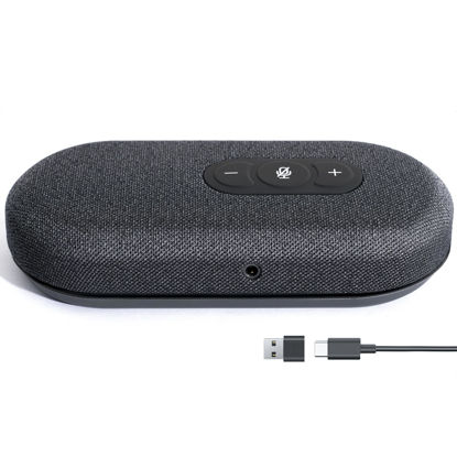 Picture of USB Speakerphone, Conference Computer Speaker with Microphone for Virtual Meetings, 360° Voice Pickup, Echo CancellationNoise Reduction, Plug and Play, Compatible with Zoom, Teams, Skype and more