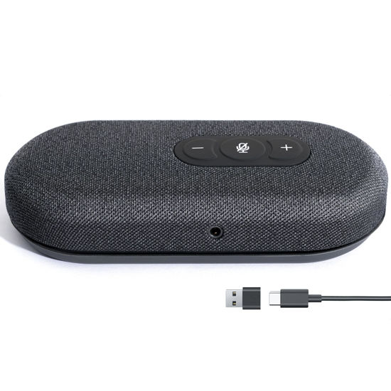 Picture of USB Speakerphone, Conference Computer Speaker with Microphone for Virtual Meetings, 360° Voice Pickup, Echo CancellationNoise Reduction, Plug and Play, Compatible with Zoom, Teams, Skype and more