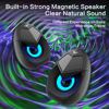 Picture of AULA N69 Computer Speakers, USB 2.0 Powered PC Speakers with RGB LED Lights, Stereo Surround Sound, 3.5mm AUX-in Wired Desktop Speaker for PC, Laptop, Tablet, Cellphone - Black